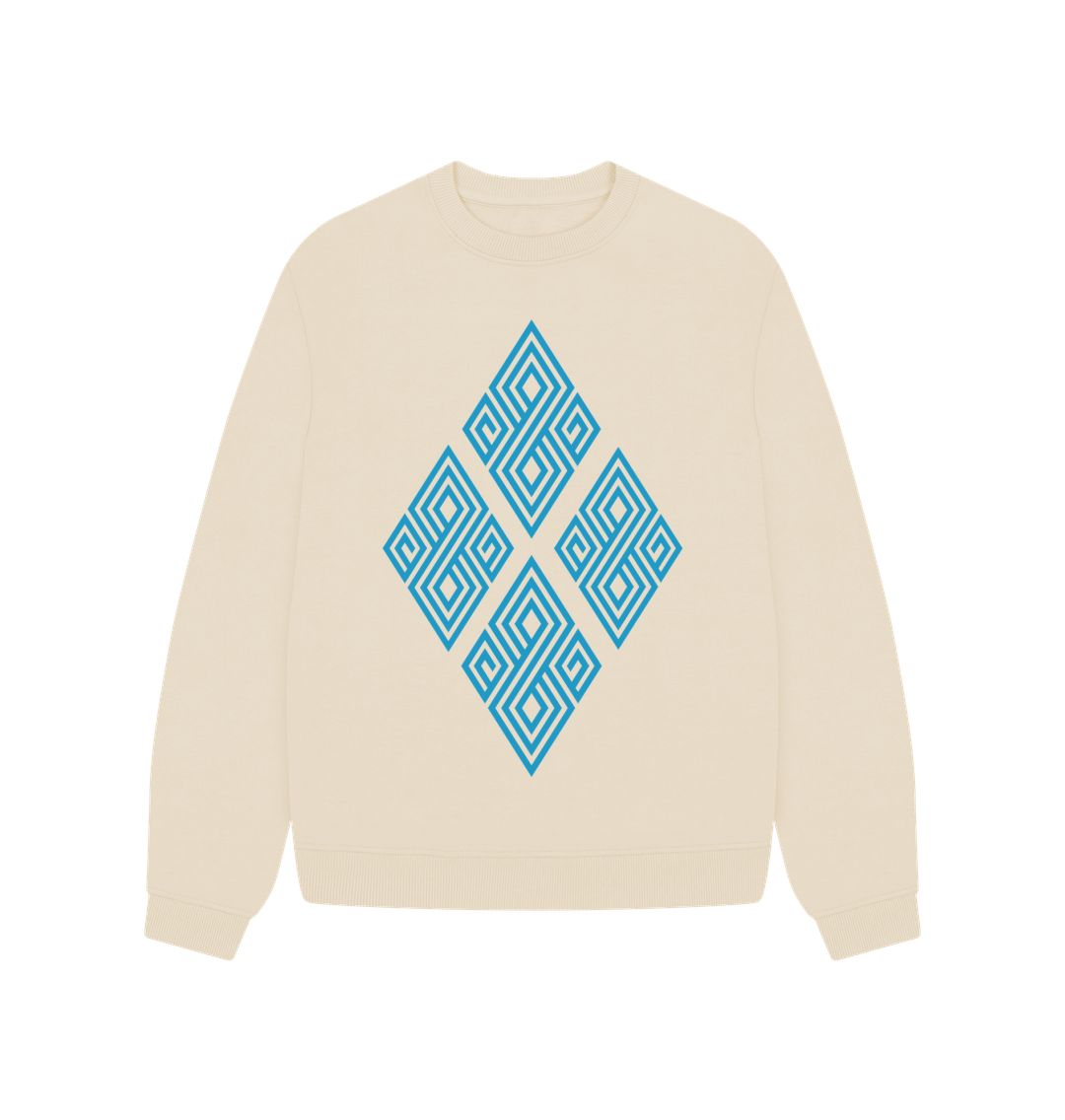 Oat Blue Diamonds Oversized Jumper