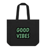 Black Good Vibes Shopper Tote