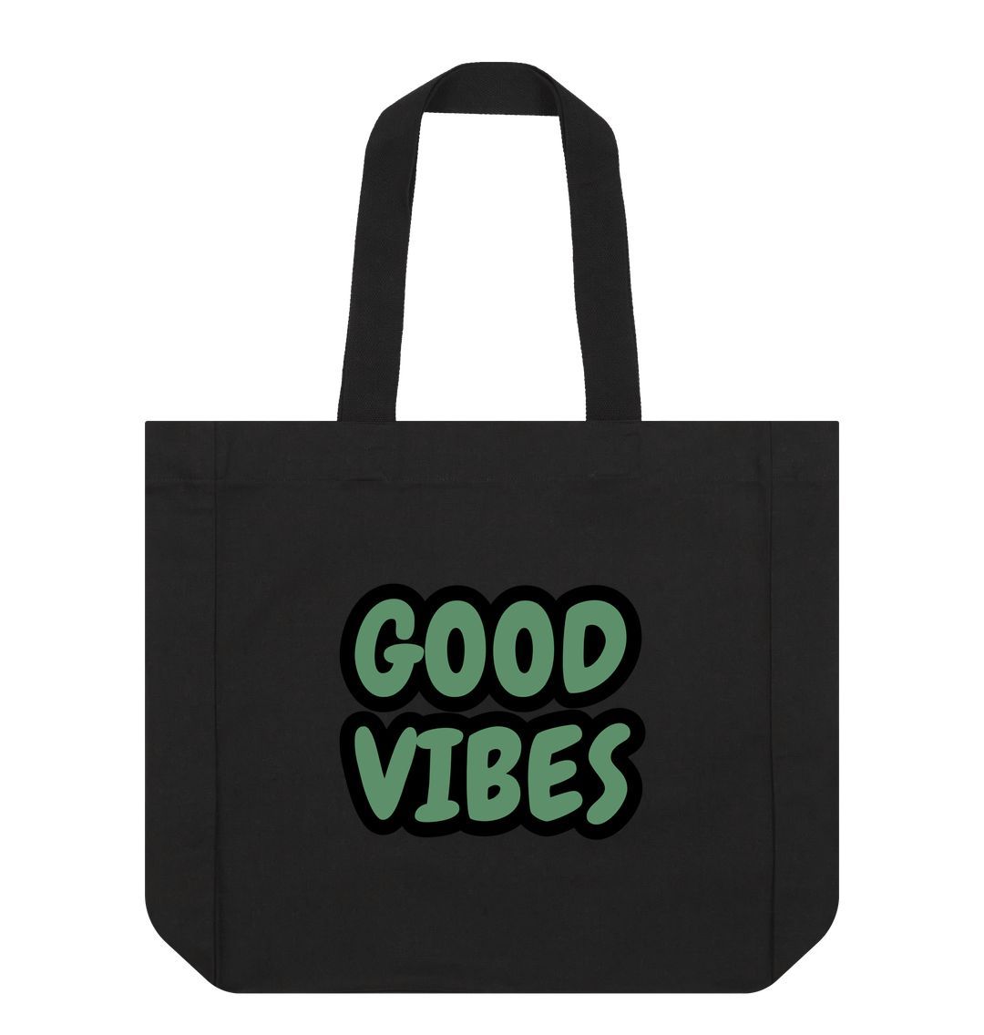 Black Good Vibes Shopper Tote