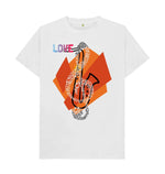 White Love Your Sax Tee