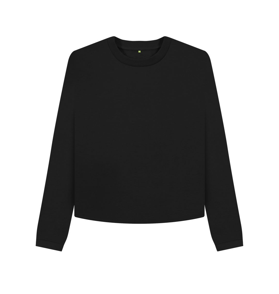 Black Printed Boxy Jumpers Front