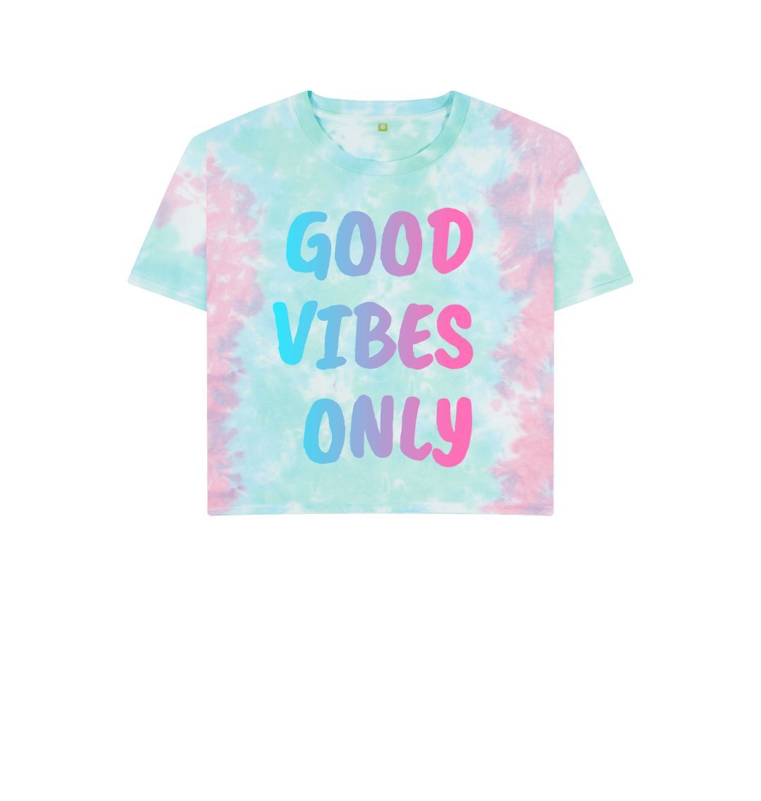 Pastel Tie Dye Good Vibes Only Boxy Tee