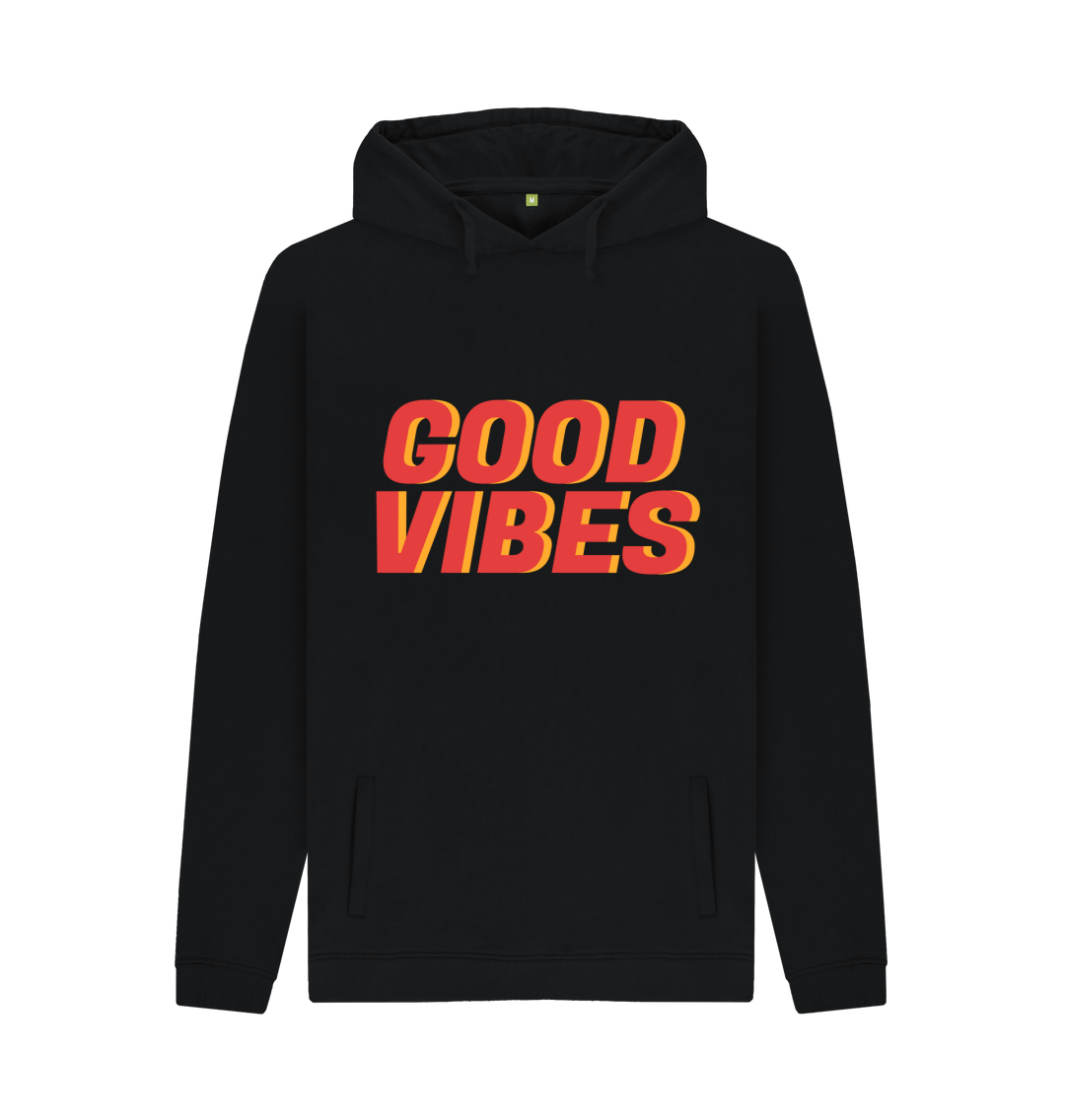 Black Printed Hoody Front