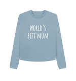 Stone Blue Printed Boxy Jumpers Front