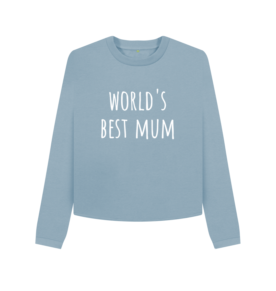 Stone Blue Printed Boxy Jumpers Front