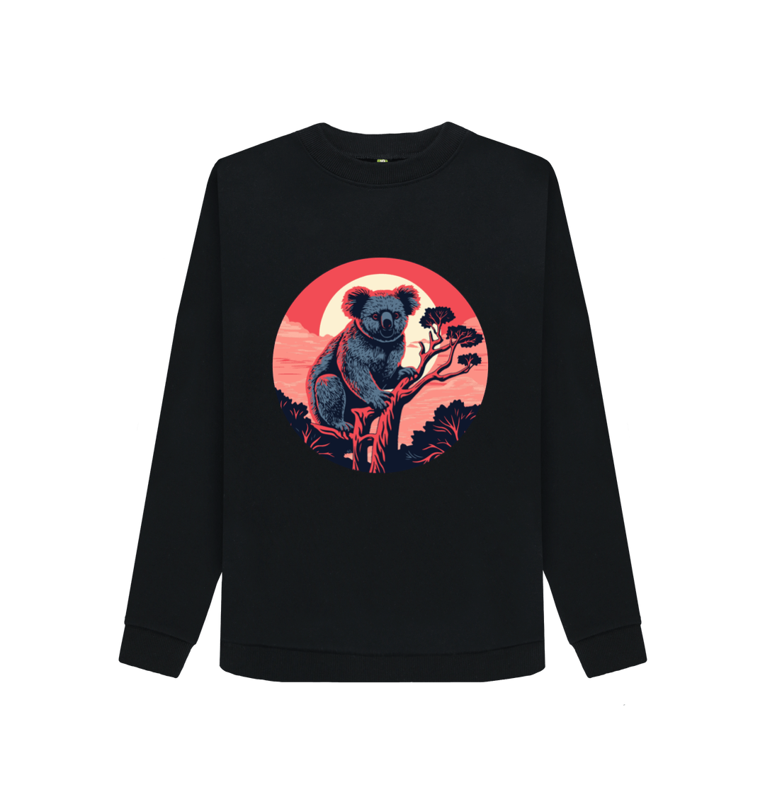 Black Printed Sweater Front