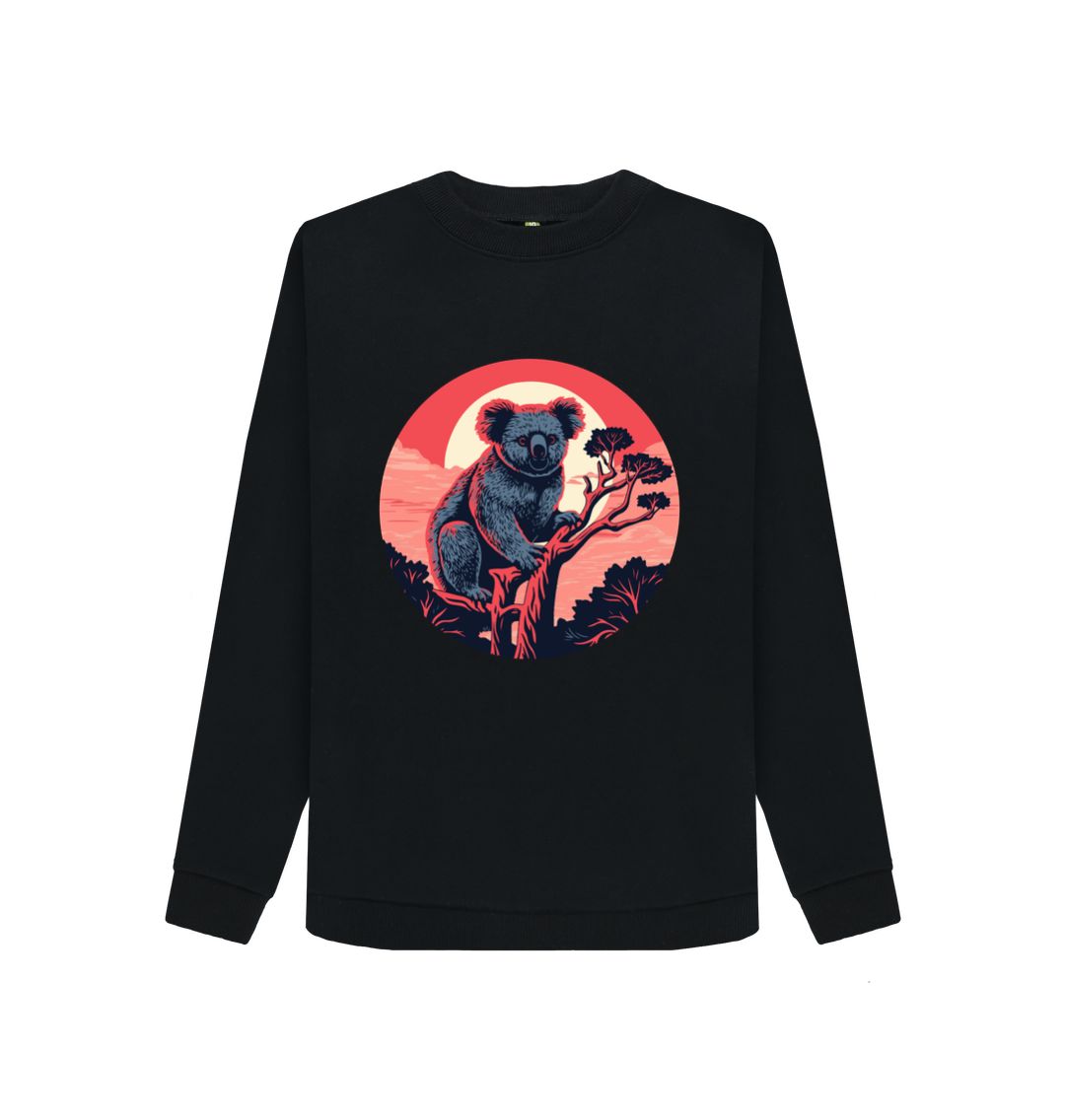 Black Koala Crew Neck Sweatshirt