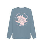 Stone Blue Lotus Crew Neck Sweatshirt