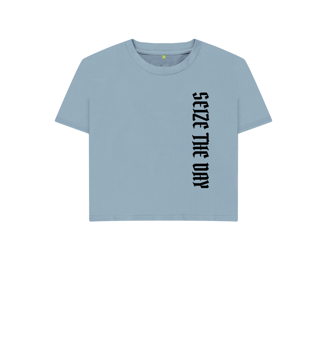 Stone Blue Printed T-shirt Front