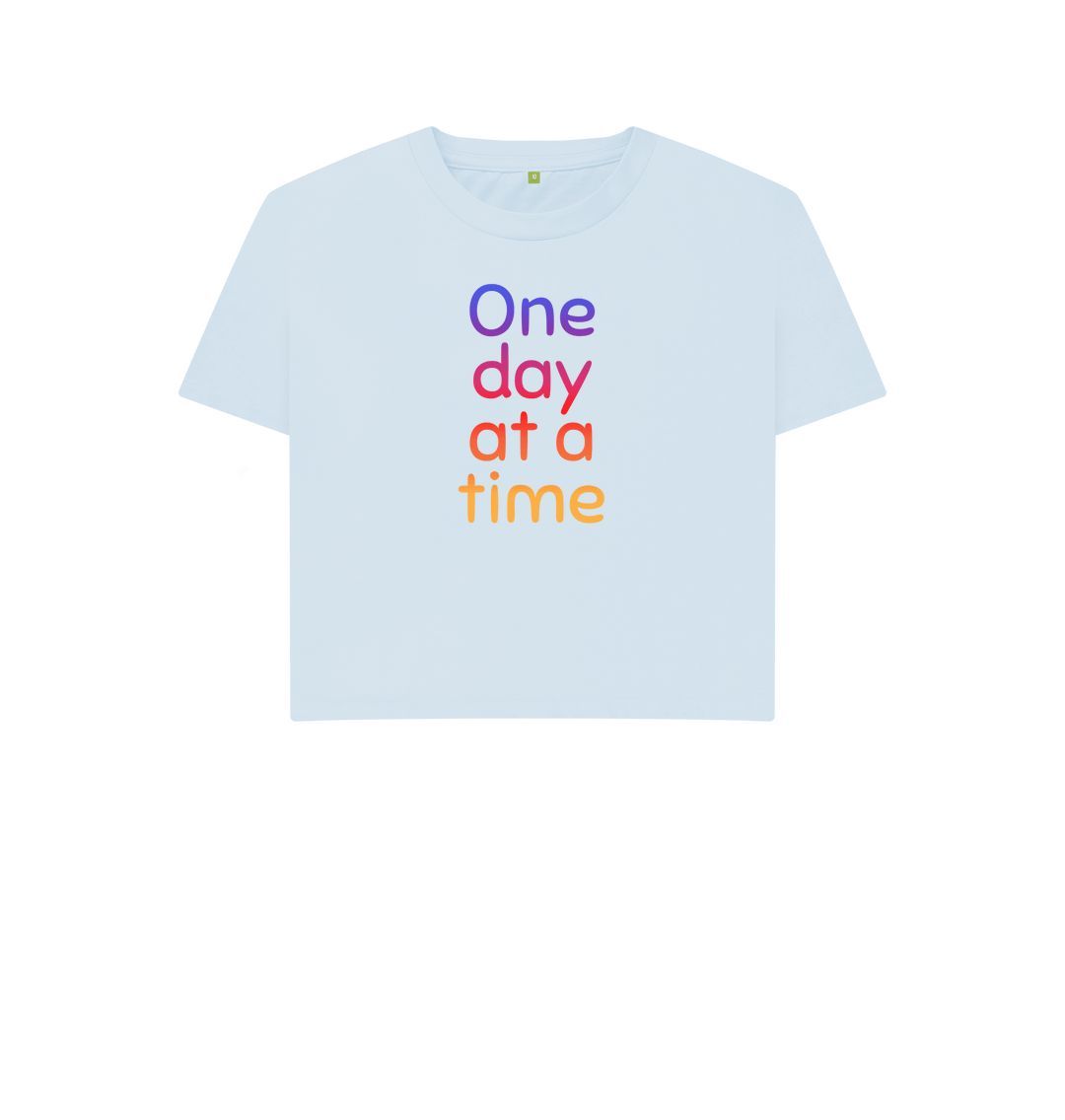 Sky Blue One Day At A Time Boxy Tee