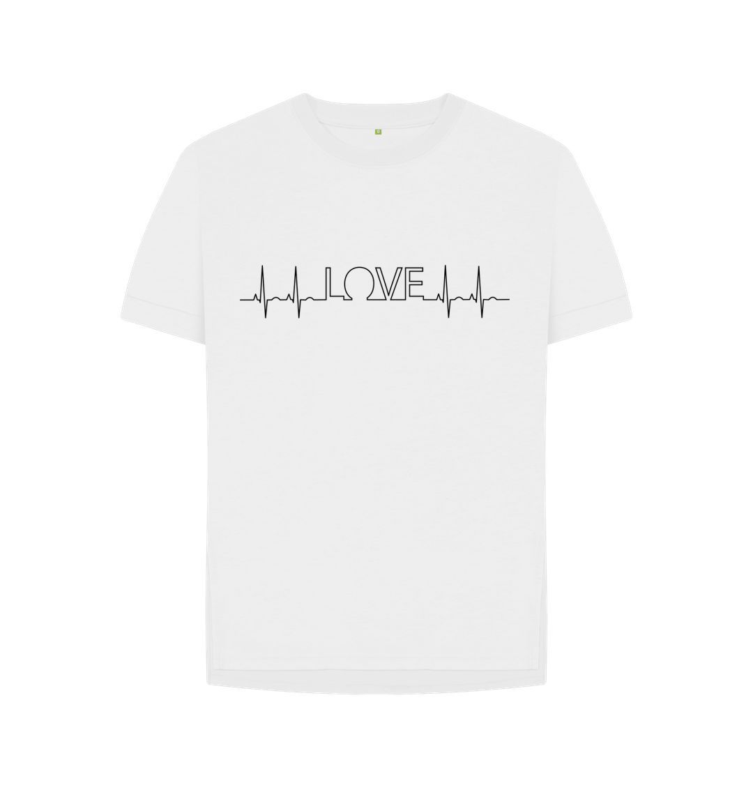 White Love Line Relaxed Fit Tee