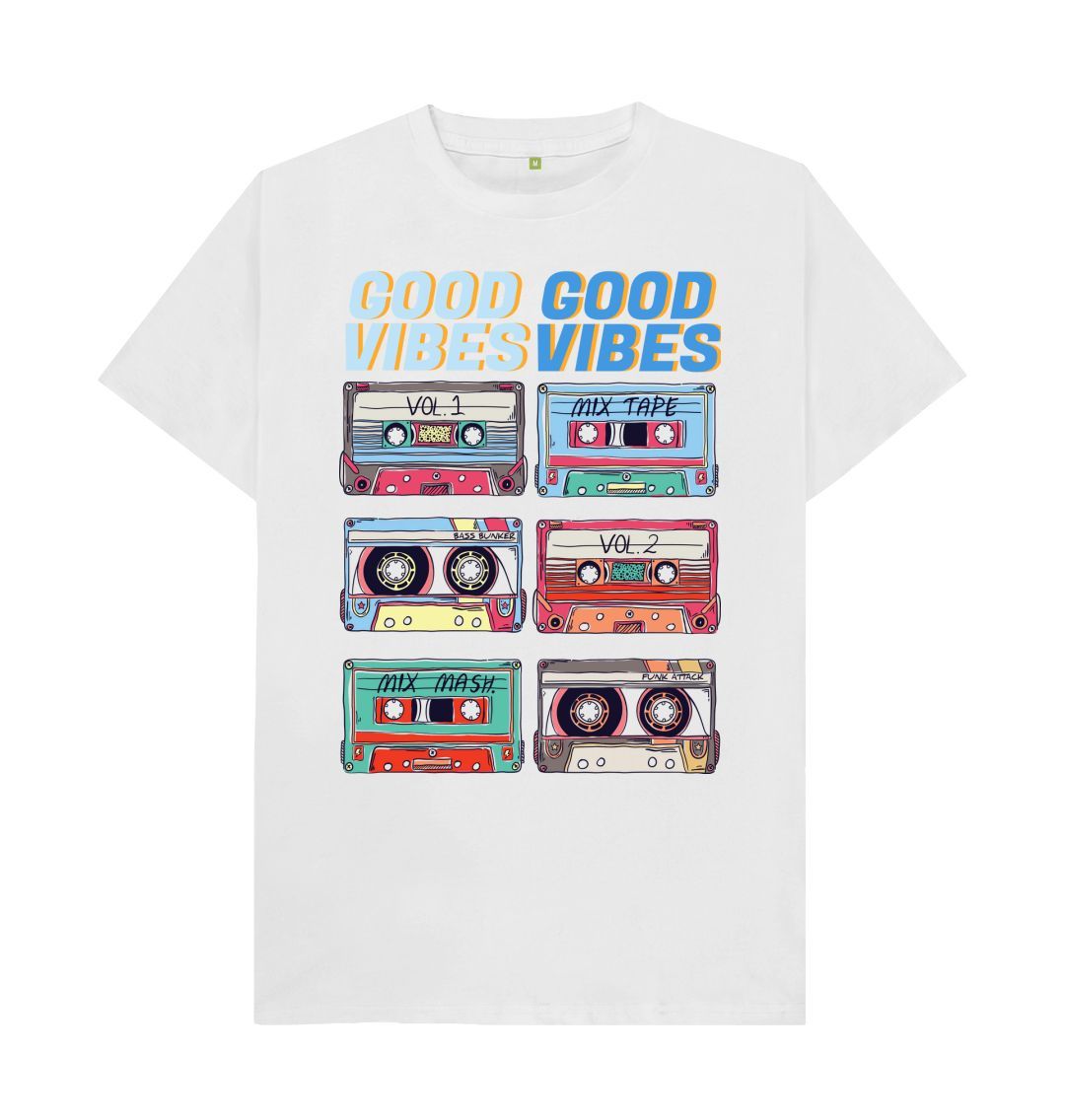 White Good Vibes Cassette Tee