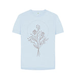 Sky Blue Grey Tulips Relaxed Fit Tee