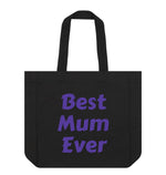 Black Best Mum Ever Shopper Tote