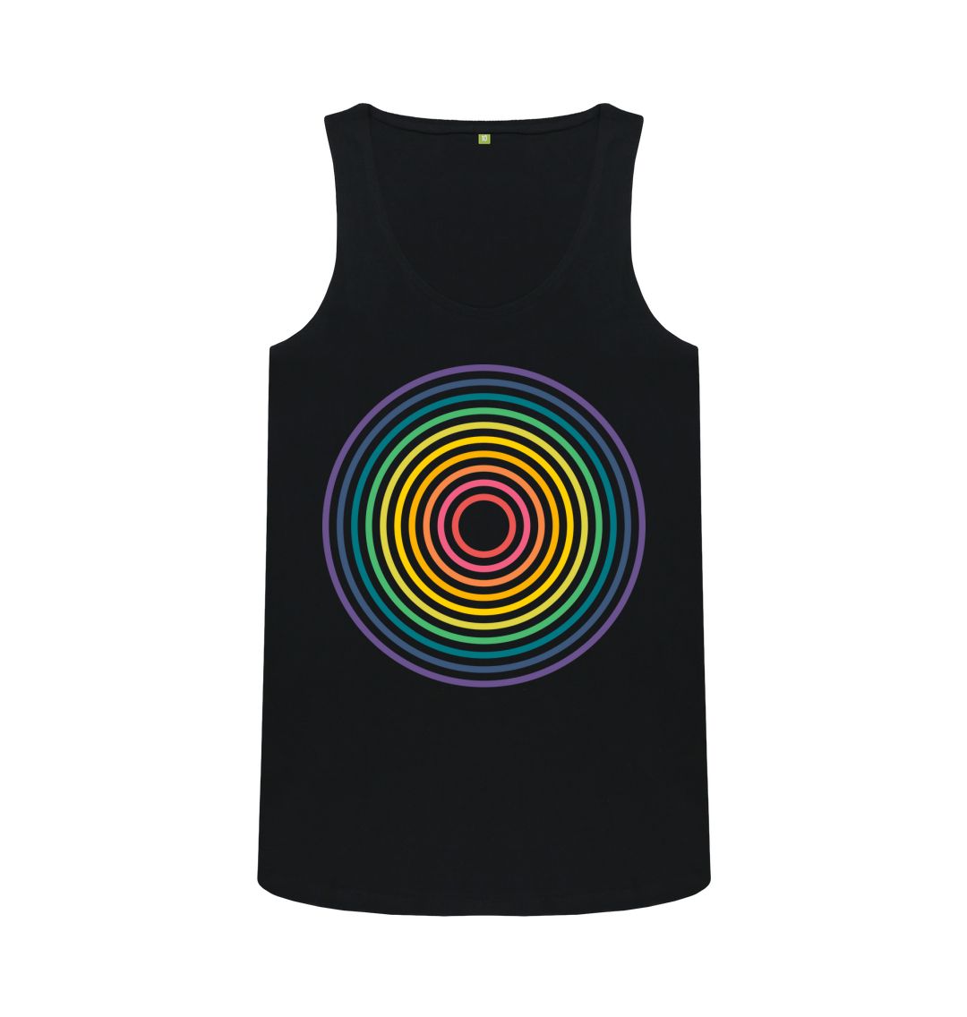 Black Rainbow Circle Vest Top