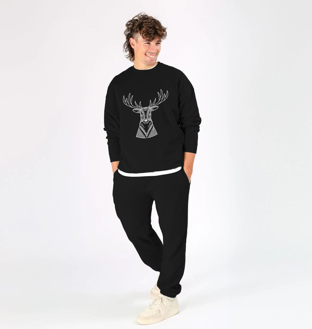 White Reindeer Oversized Jumper