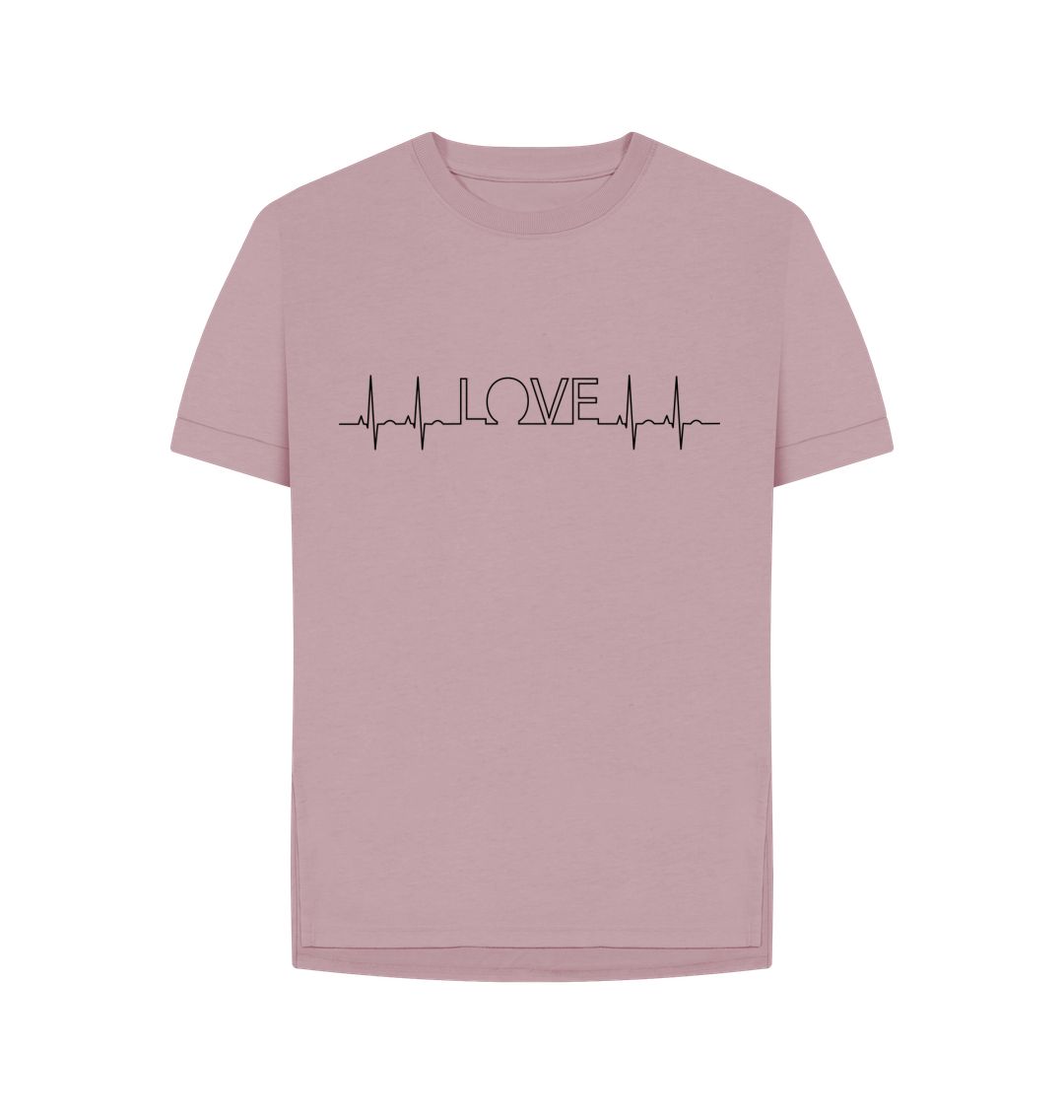 Mauve Love Line Relaxed Fit Tee