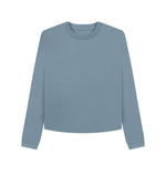 Stone Blue Plain Boxy Jumper