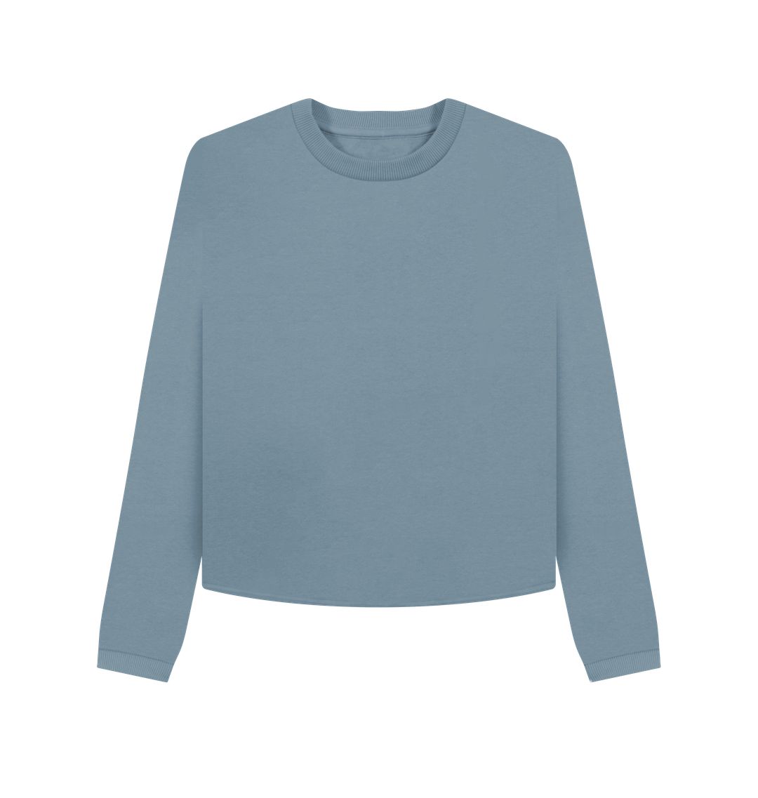 Stone Blue Plain Boxy Jumper