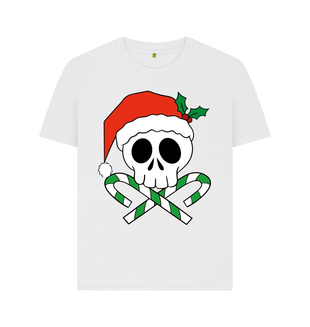 White Skeleton Santa Tee