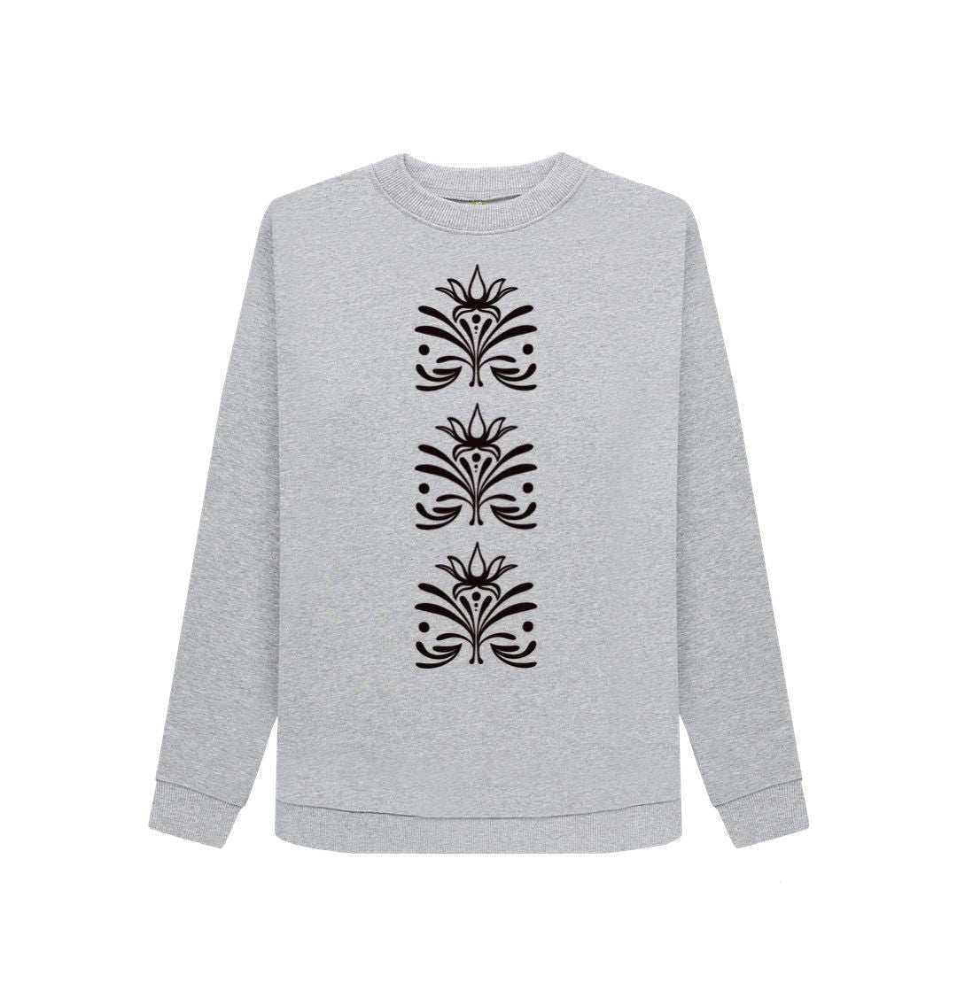 Light Heather Patterned Crew Neck Sweatshirt