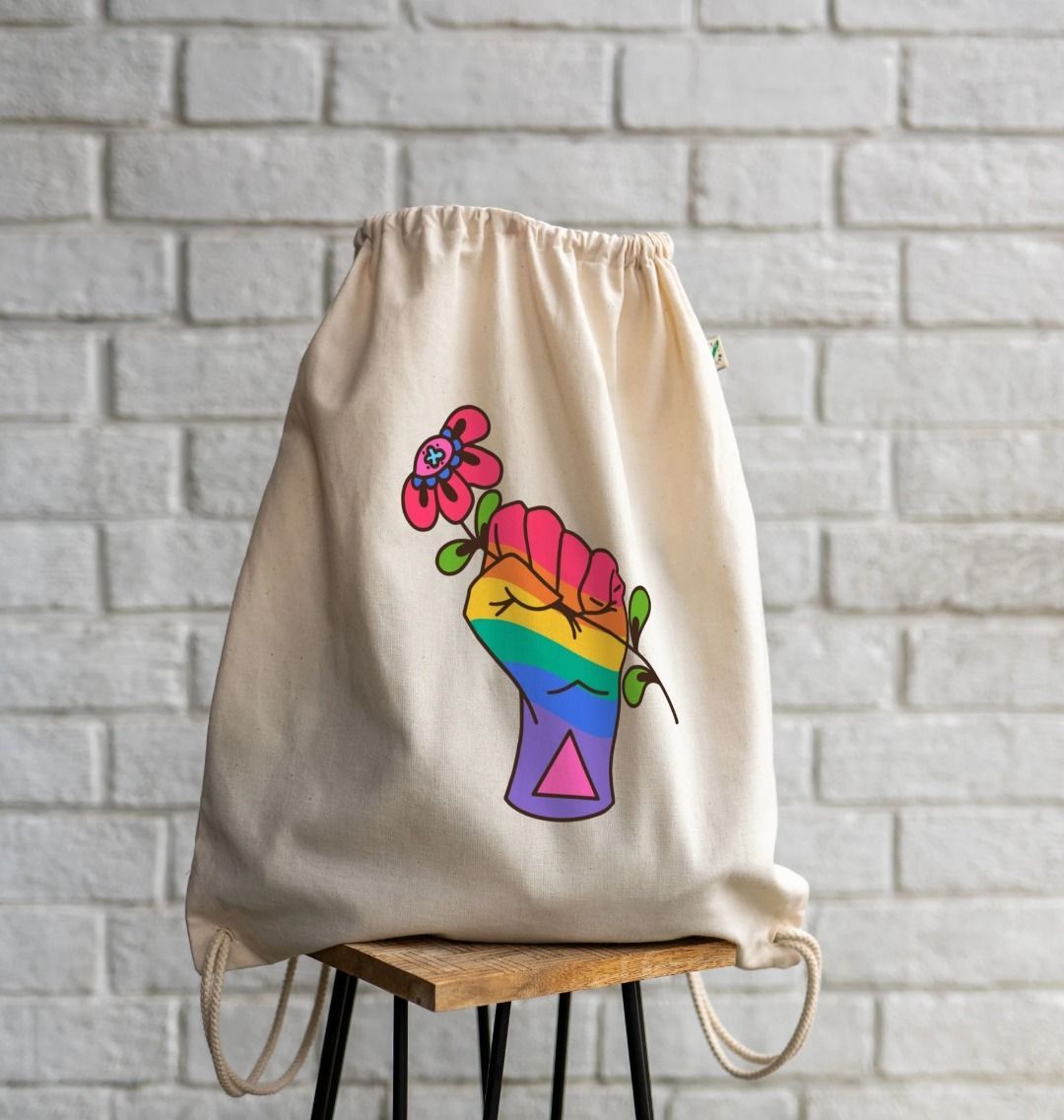 Pride Hand Drawstring Bag