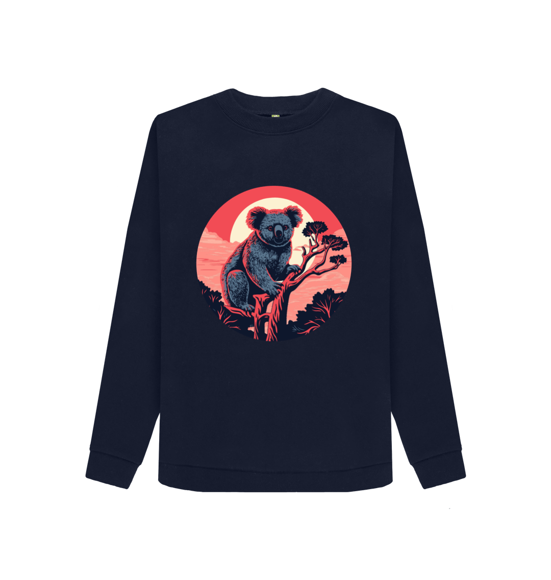 Navy Blue Printed Sweater Front