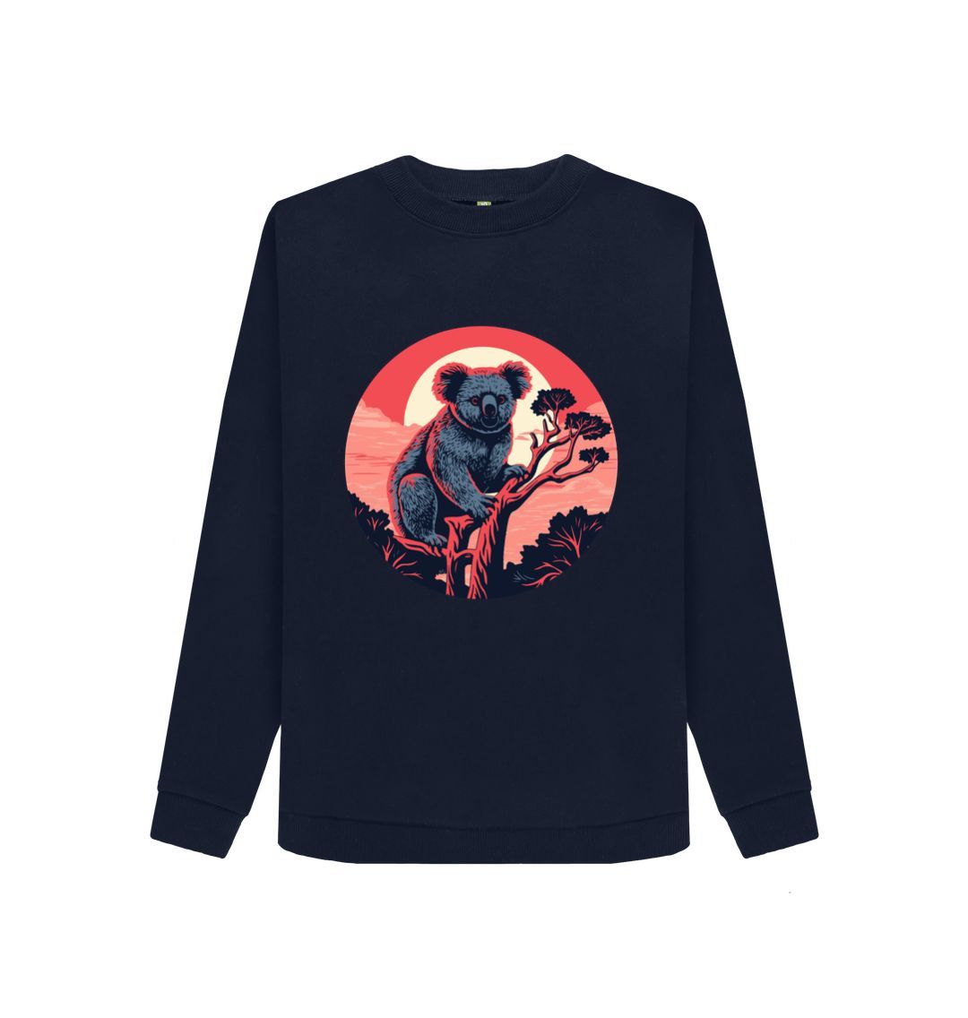 Navy Blue Koala Crew Neck Sweatshirt