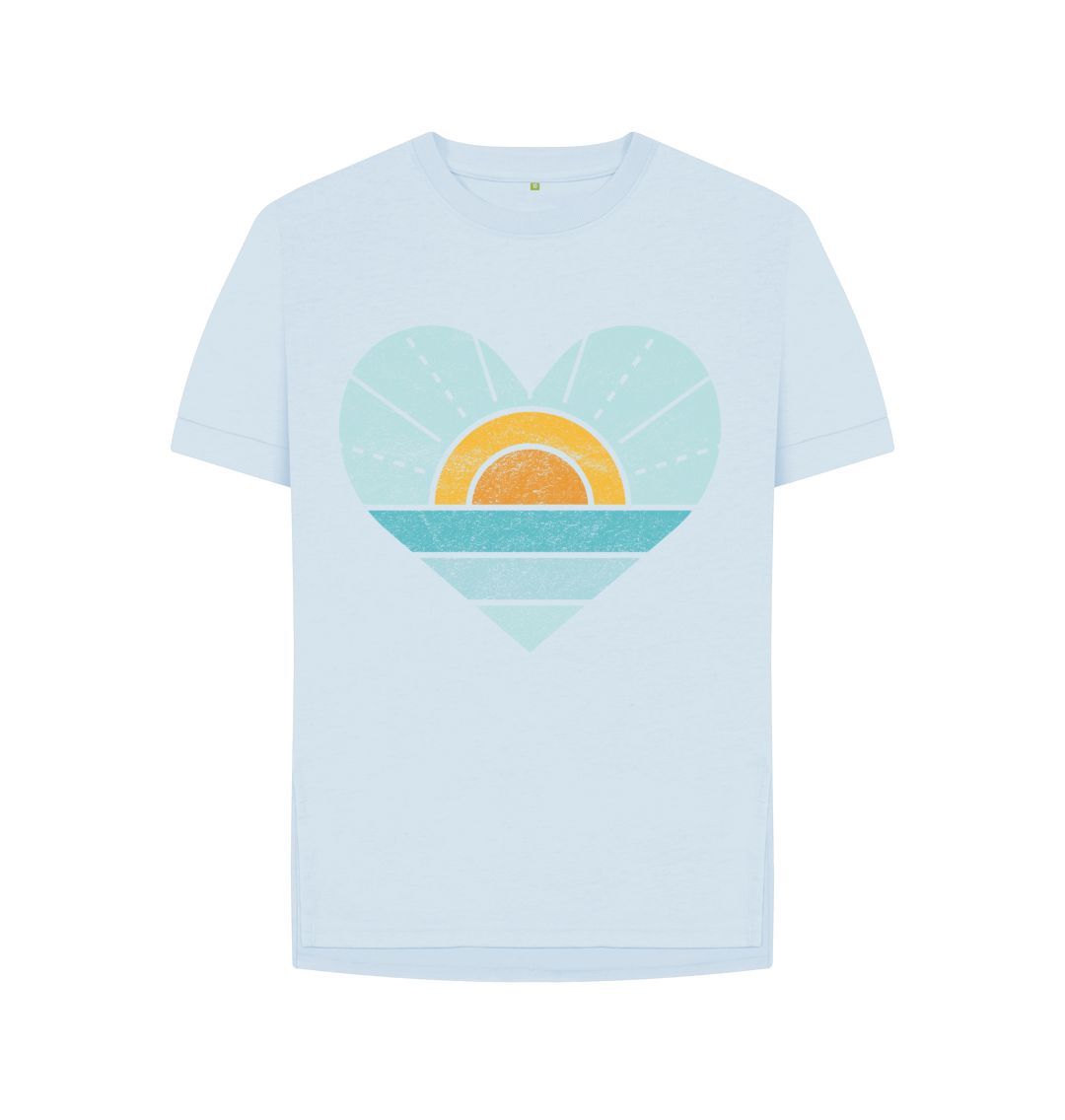 Sky Blue Heart, Sunset And Sea Relaxed Tee