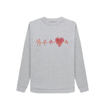 Light Heather Heart Line Crew Neck Sweatshirt