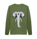 Khaki Printed Sweater Front