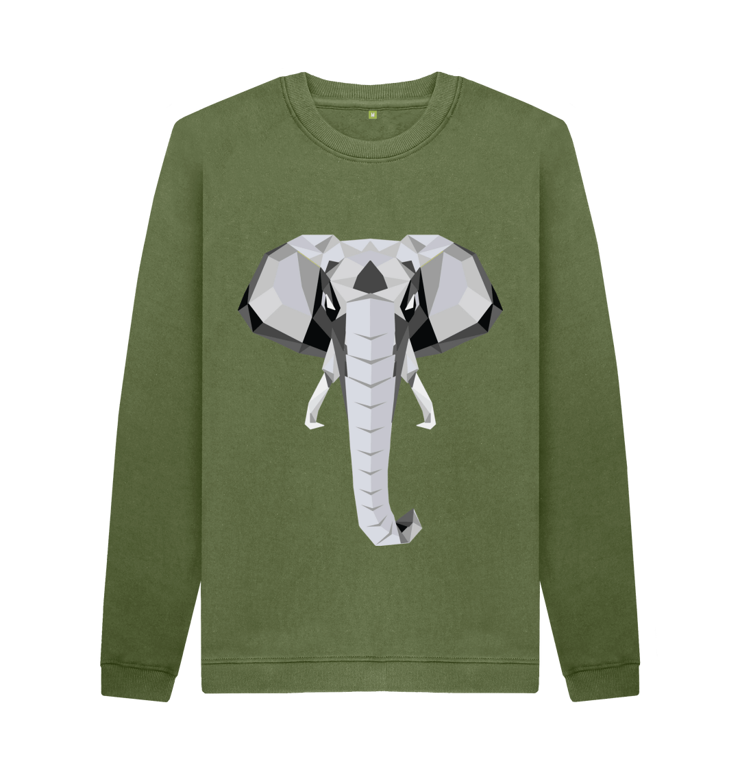 Khaki Printed Sweater Front