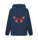 Navy Blue Red Butterfly Hoody