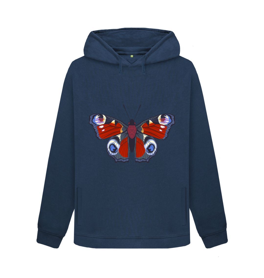 Navy Blue Red Butterfly Hoody