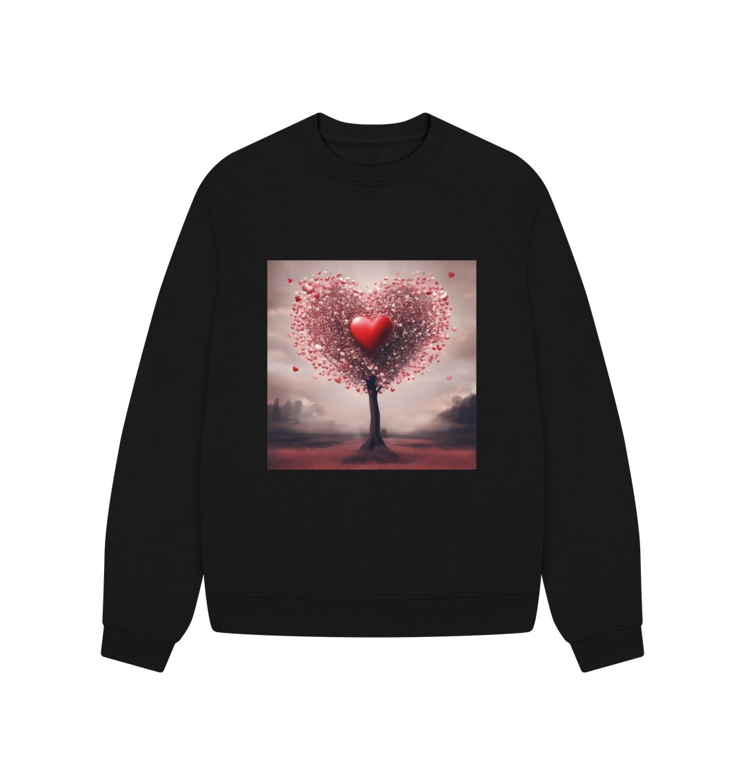 Black Tree Love Oversized Jumper