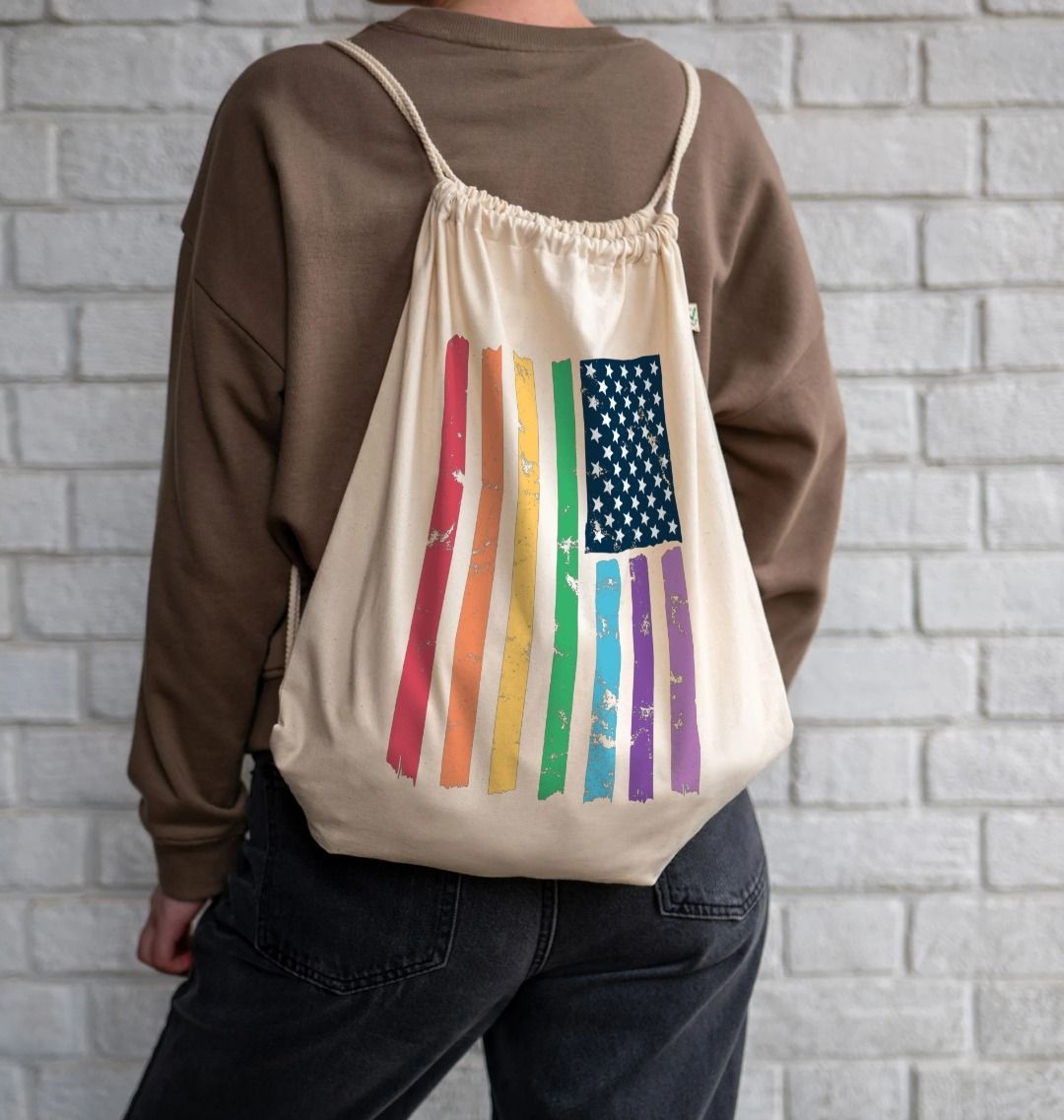 Pride Flag Drawstring Bag