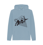 Stone Blue Printed Hoody Front