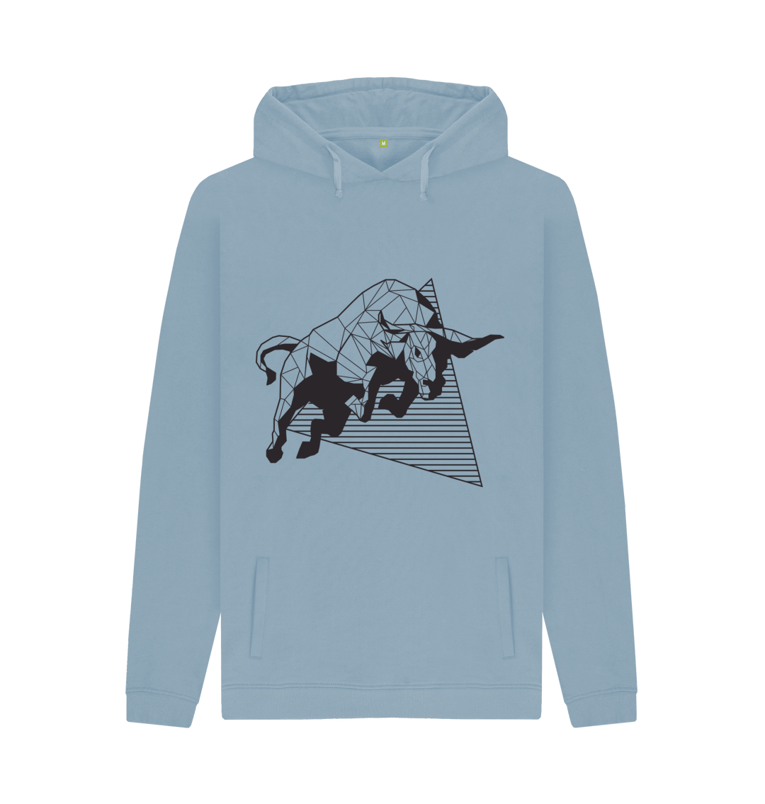 Stone Blue Printed Hoody Front