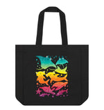 Black Colourful Sea LiFe Shopper Tote