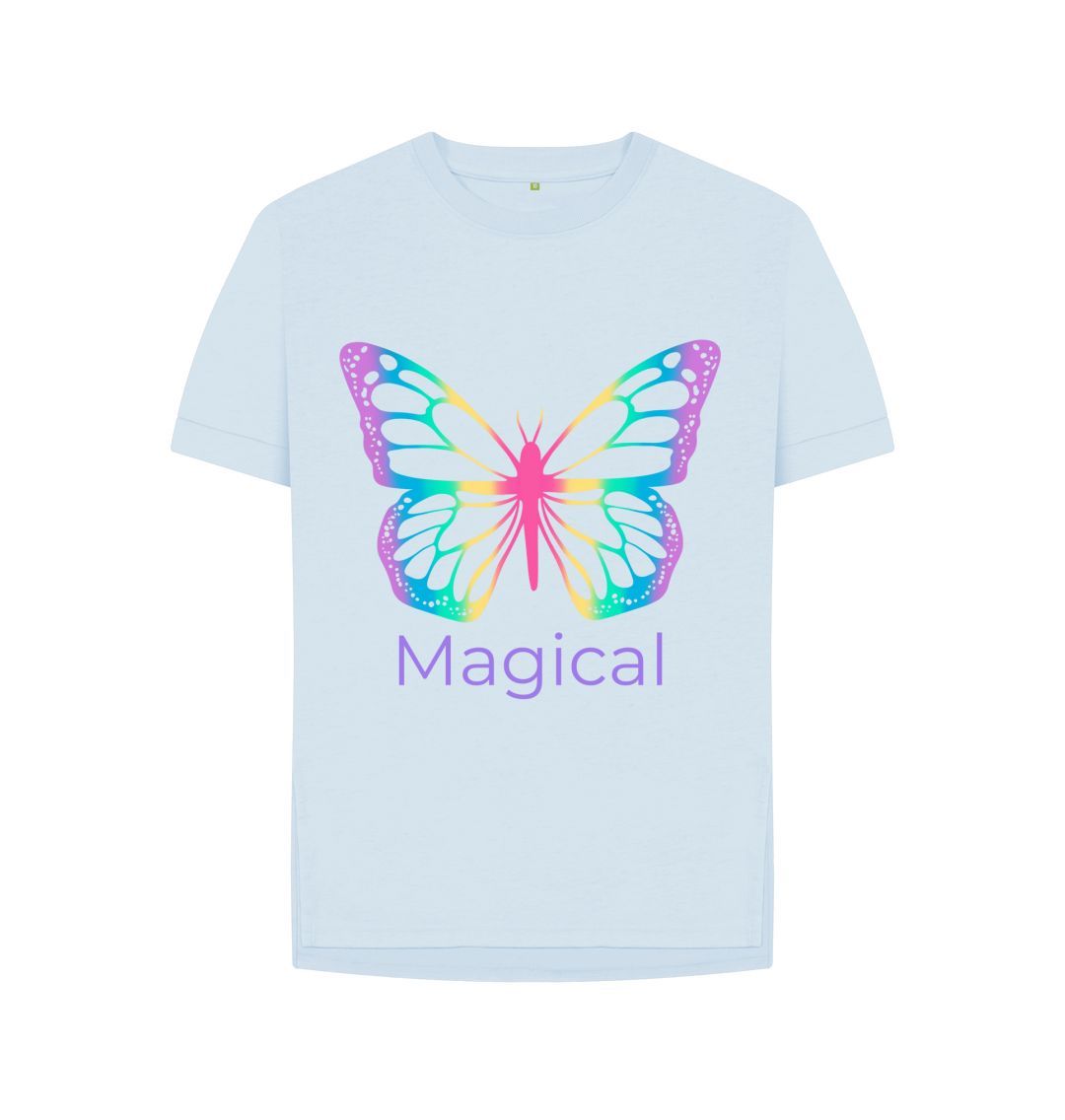 Sky Blue Magical Butterfly Relaxed Fit Tee