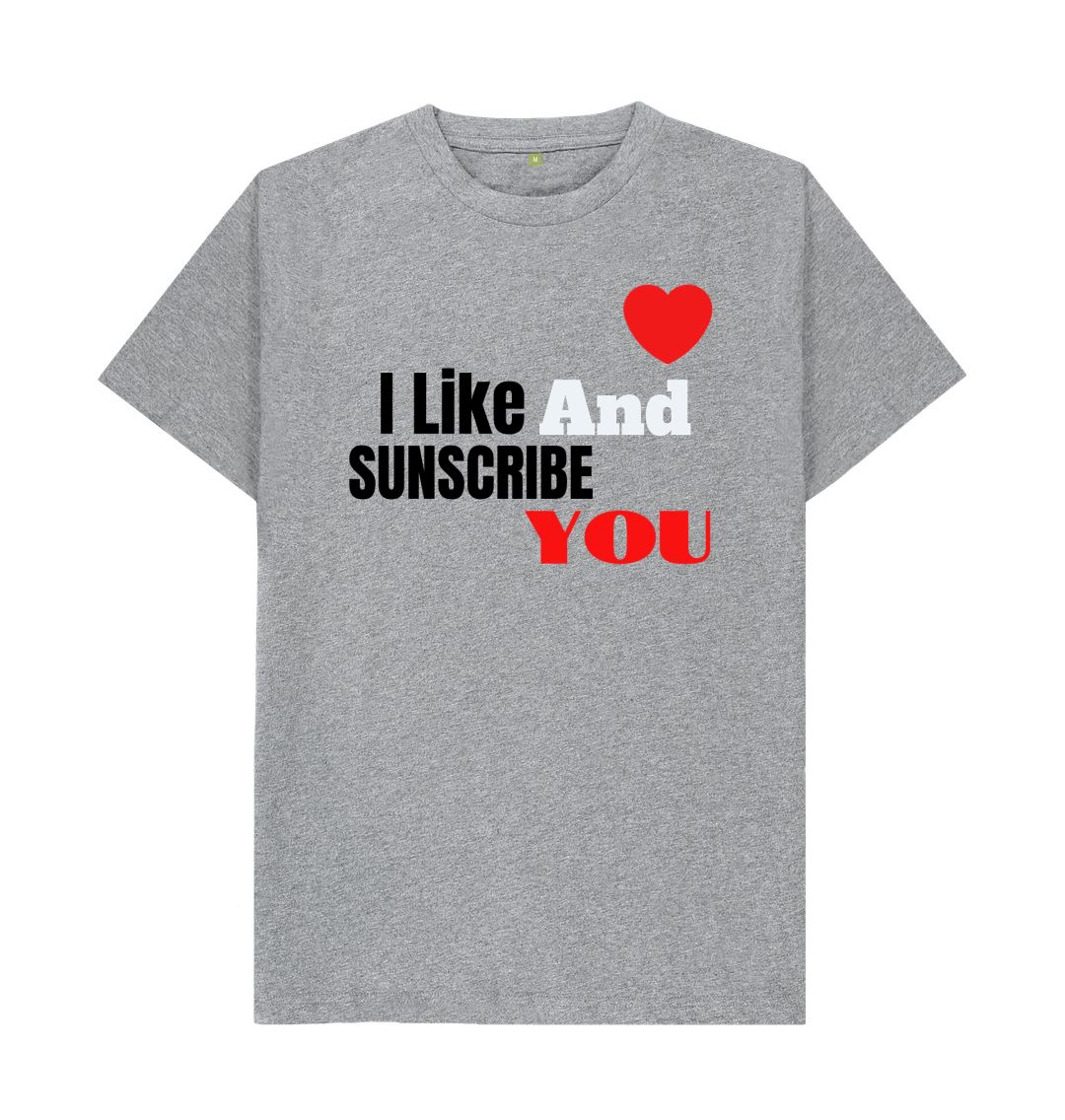 Athletic Grey I like And Subscribe You Tee