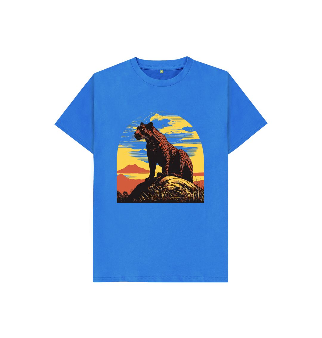 Bright Blue Leopard Sunset Tee