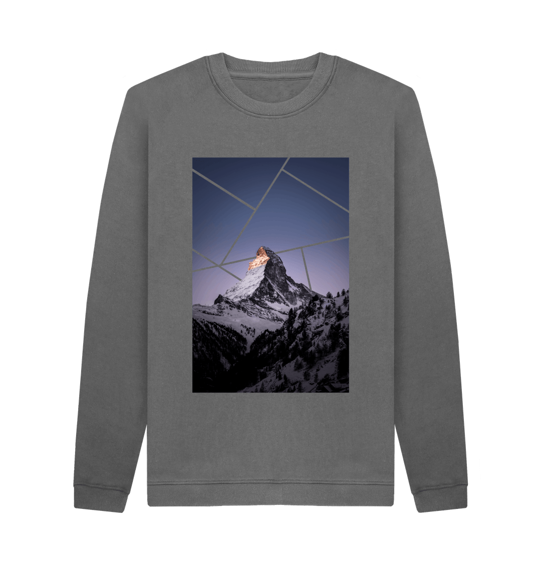 Slate Grey Printed Sweater Front