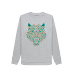 Light Heather Wild Cat Tree Crew Neck Sweater