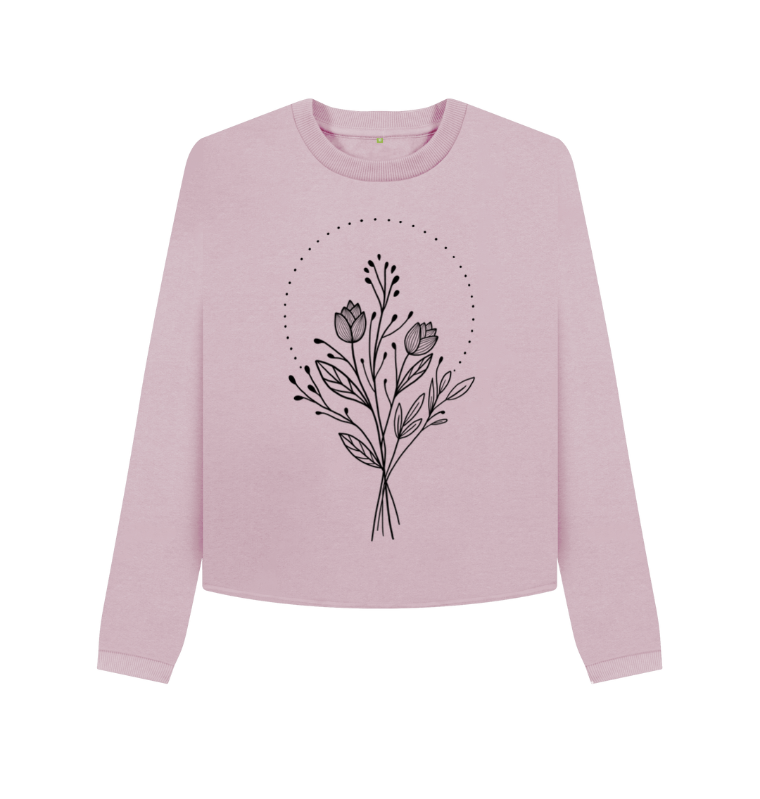 Mauve Printed Boxy Jumpers Front