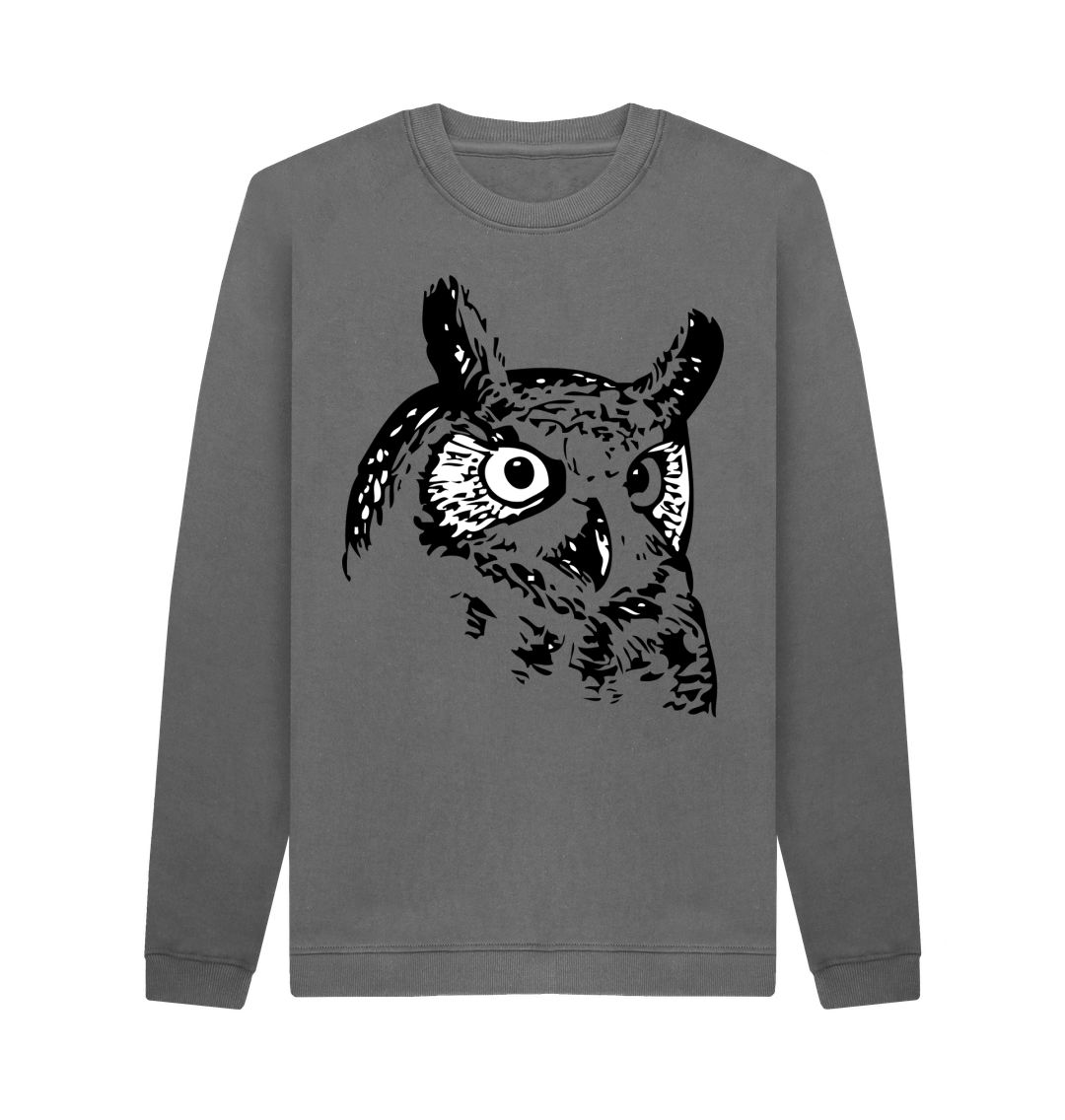 Slate Grey Night Owl Crew Neck Jumper