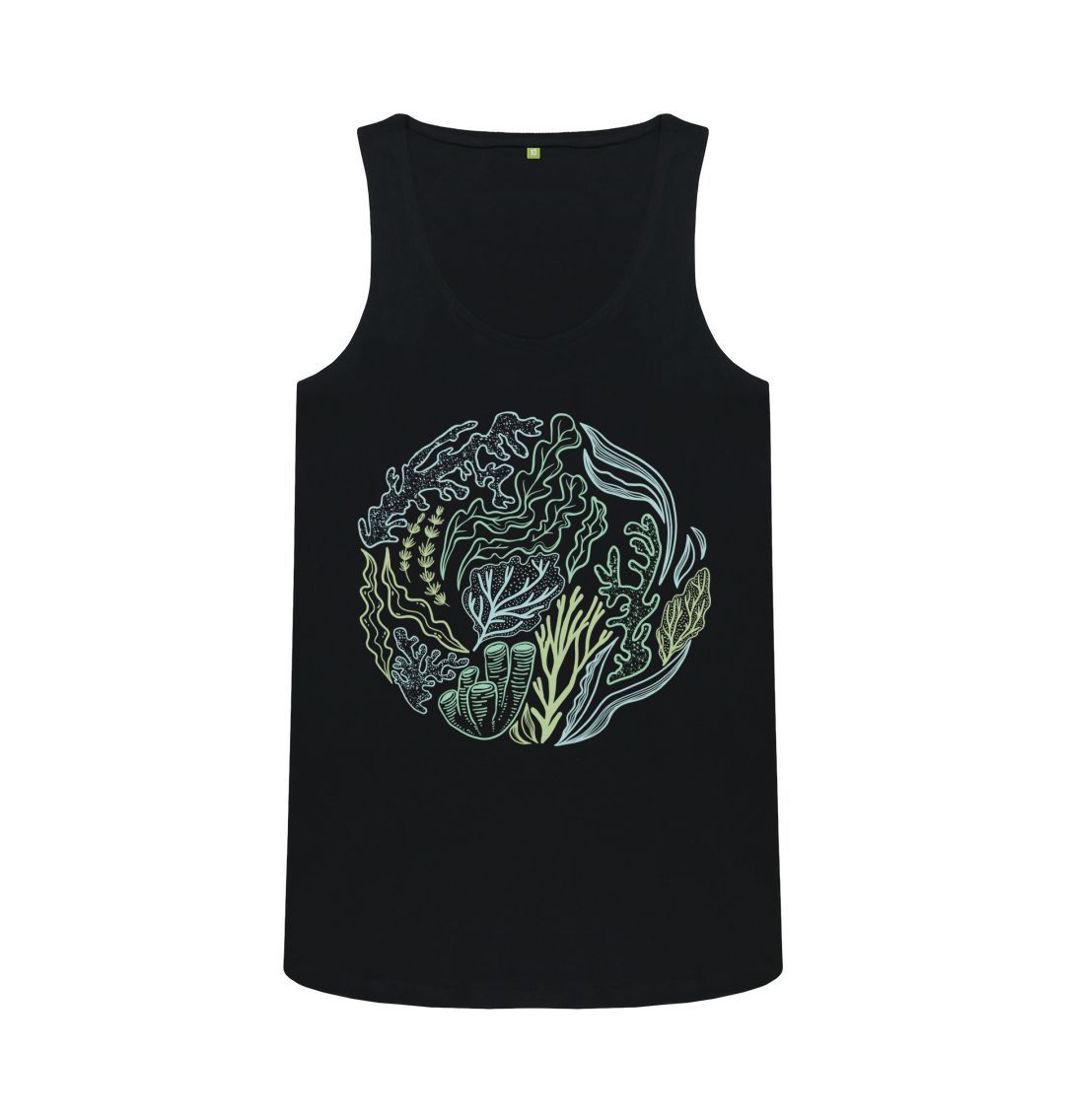 Black Seaweed Vest Top