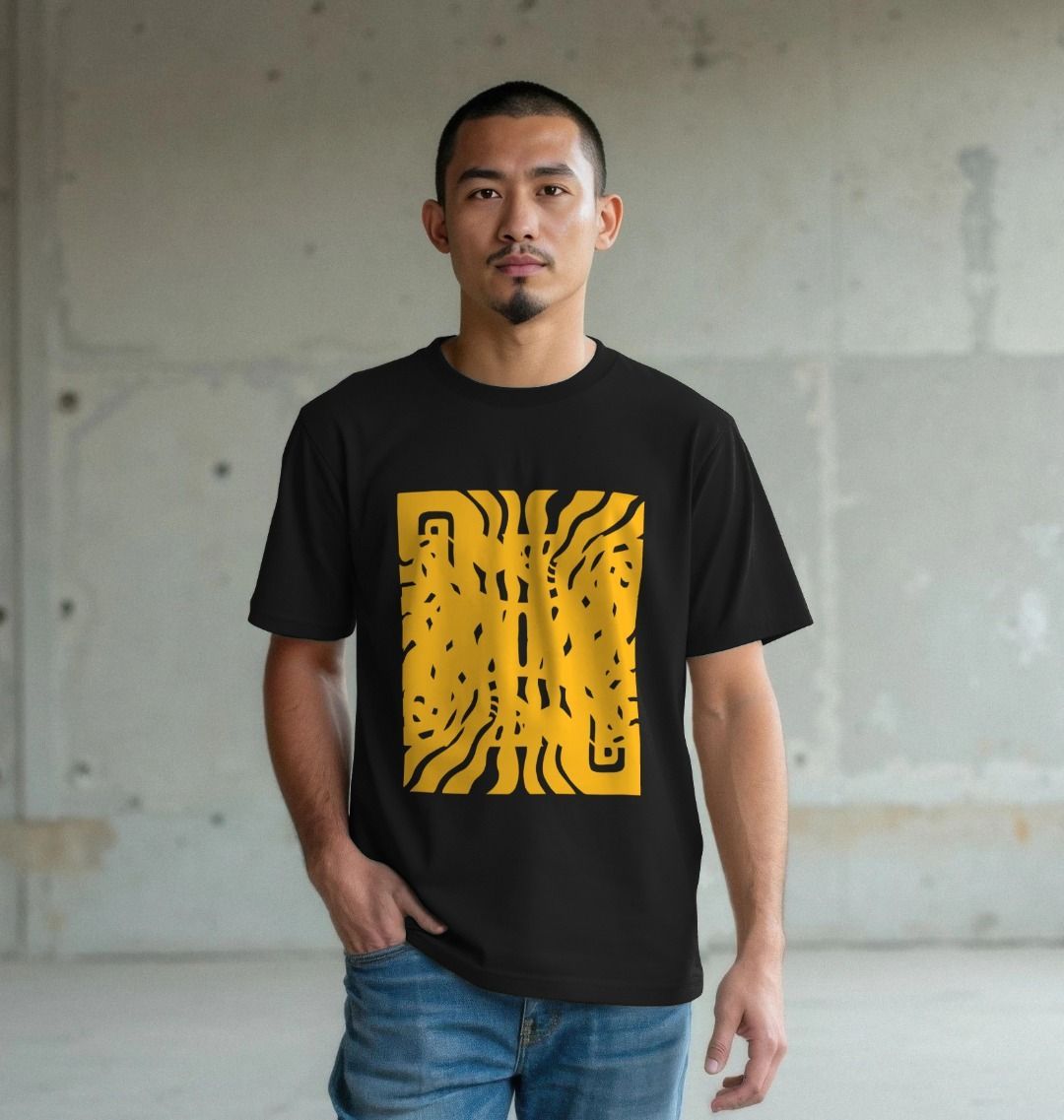 Golden Labyrinth tee showcasing premium quality and stylish Love Your Swagger design for confident fashion lovers