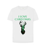 White I Love Christmas Reindeer Relaxed Tee