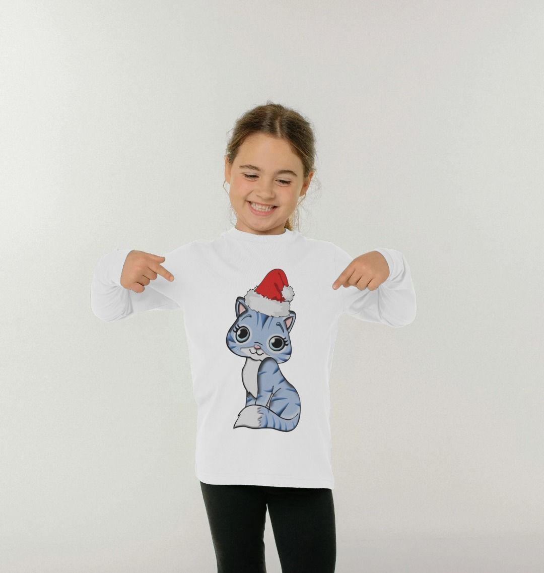 Cute Christmas Cat Long Sleeves Tee